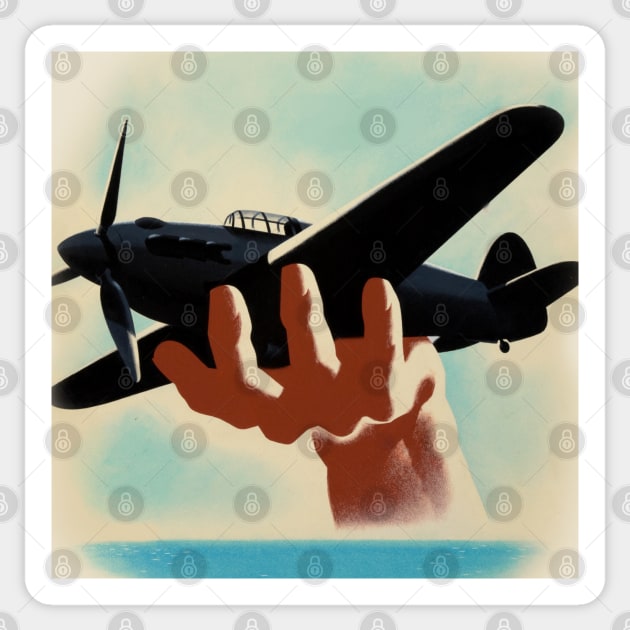 Vintage Aeroplane in Hand | World War 2 Sticker by Distant War